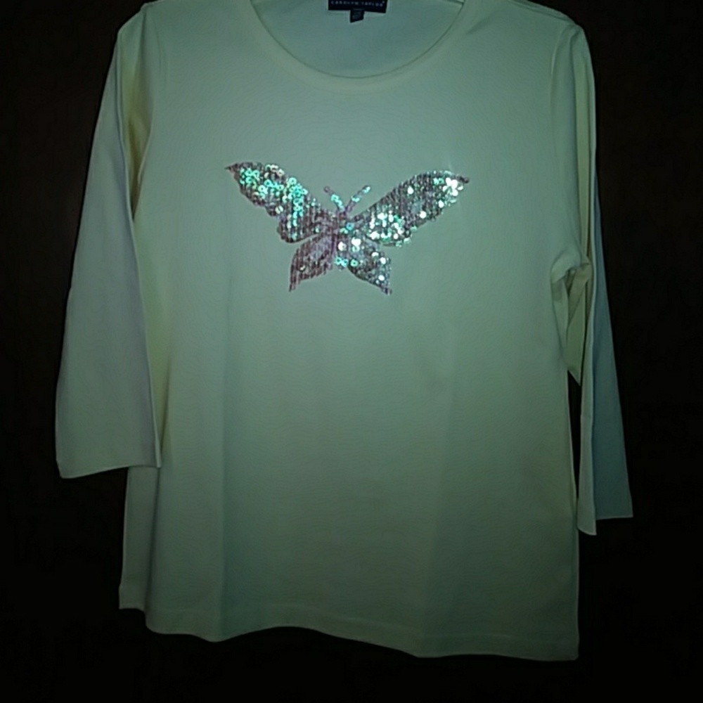 Carolyn Taylor Yellow Butterfly Top
